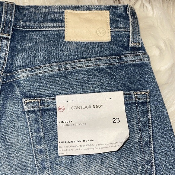 AG Adriano Goldschmied Women Kinsley Size 23 High Rise Pop Crop Jeans Raw Hem - Picture 8 of 9